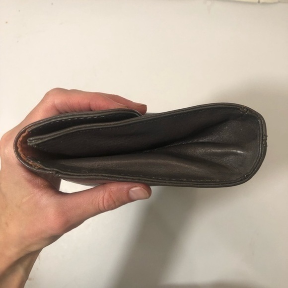 Hobo gray leather clutch bag